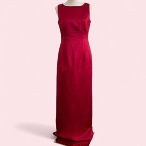 Vintage Michaelangelo Red Satin Maxi Gown — Size 8 but fits a 6